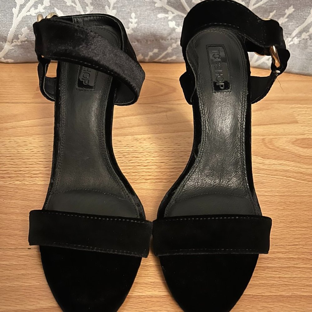 Topshop Black Velvet Heels